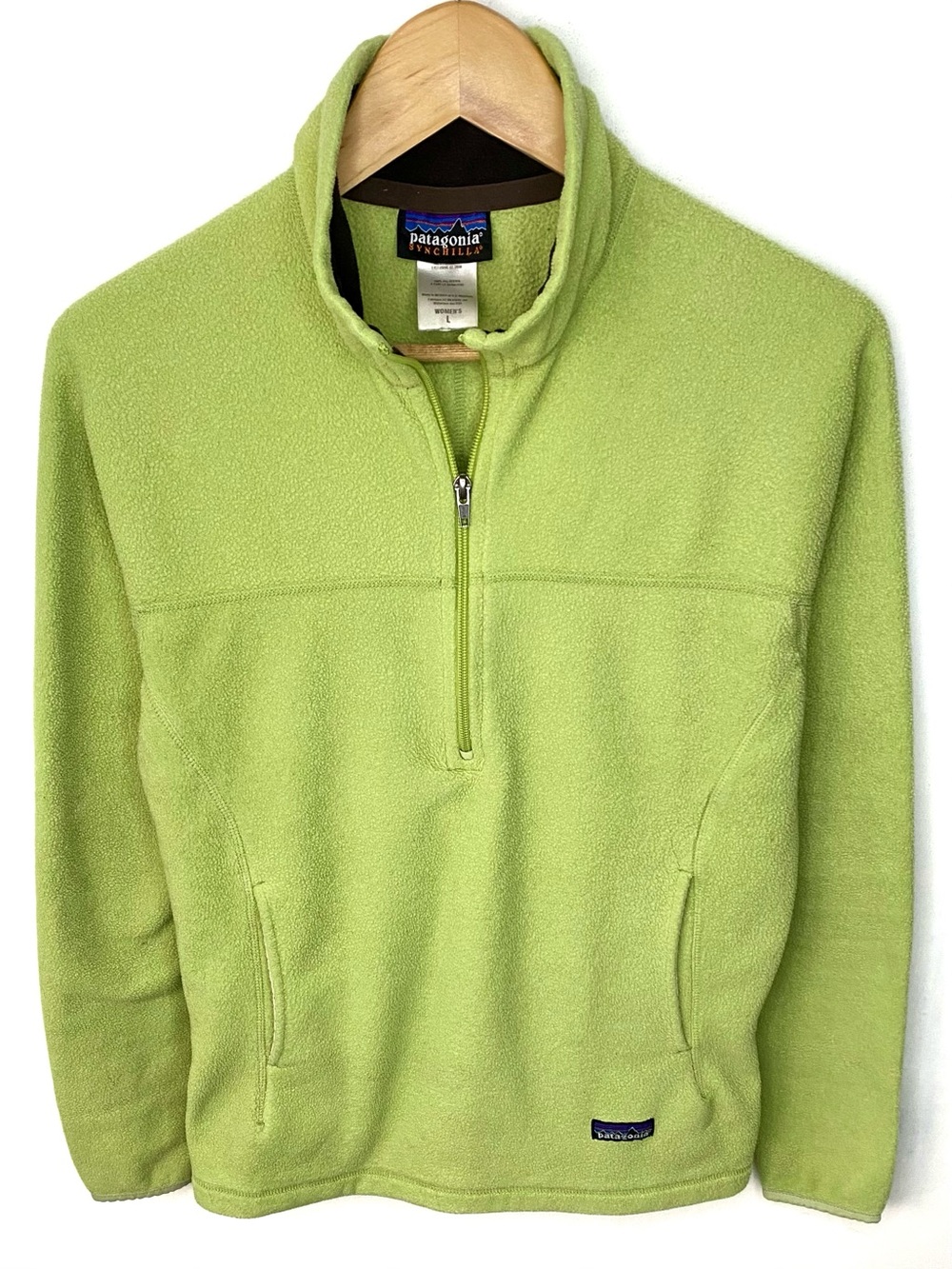 Patagonia Women's Synchilla Marsupial Ecology Green 1/2 Zip Fleece Jacket Large